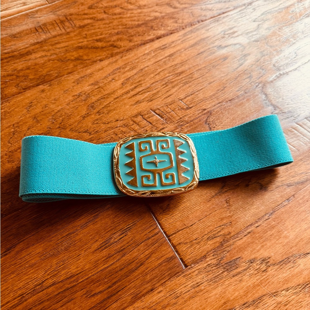 Vintage Omega Teal Stretchy‎ Belt